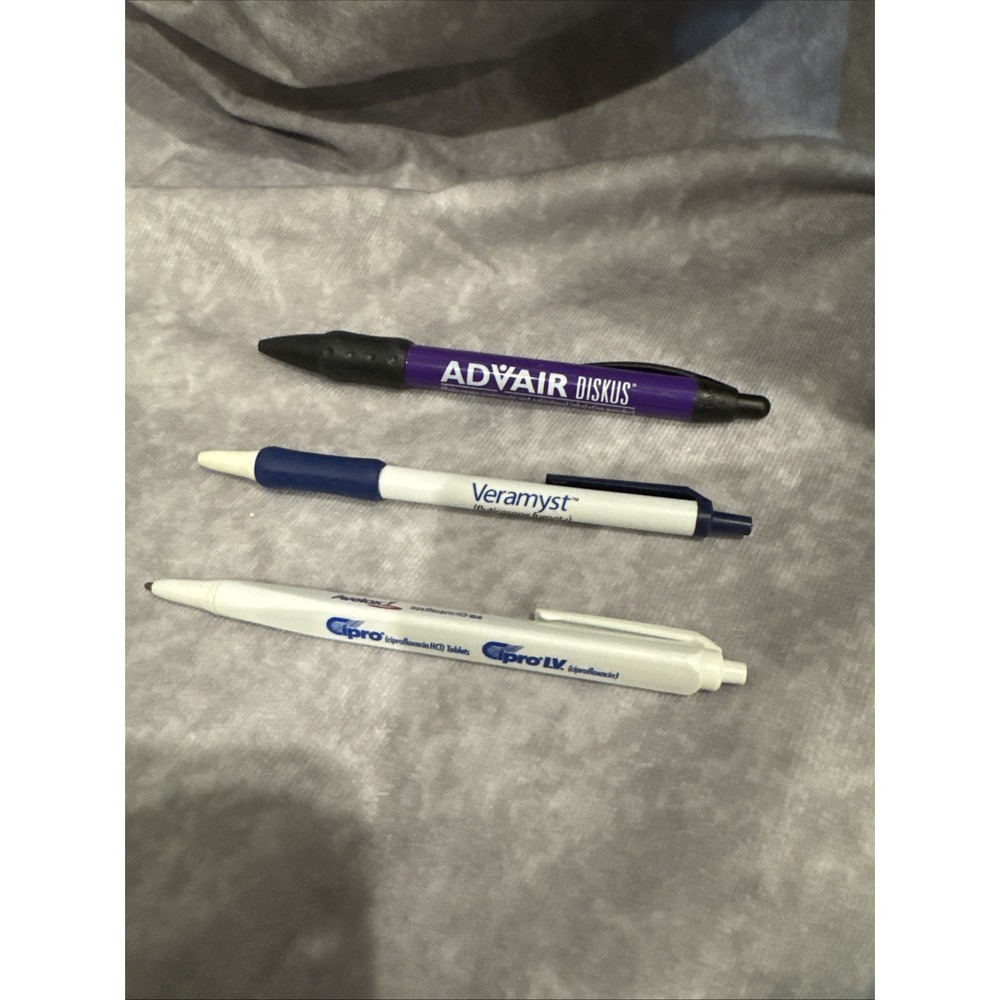 Drug Rep 3 Pen Lot Versmyst-Advair- Cipro Working